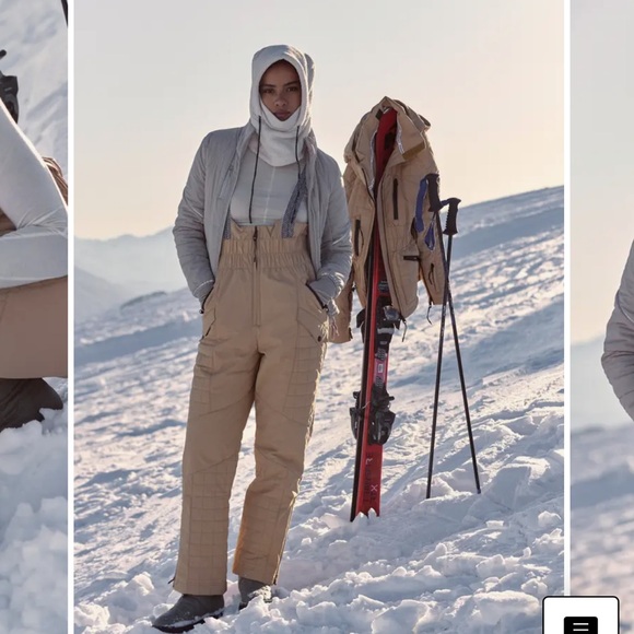 Free People Tan Ski & Snow Bib Overalls - Picture 3 of 5